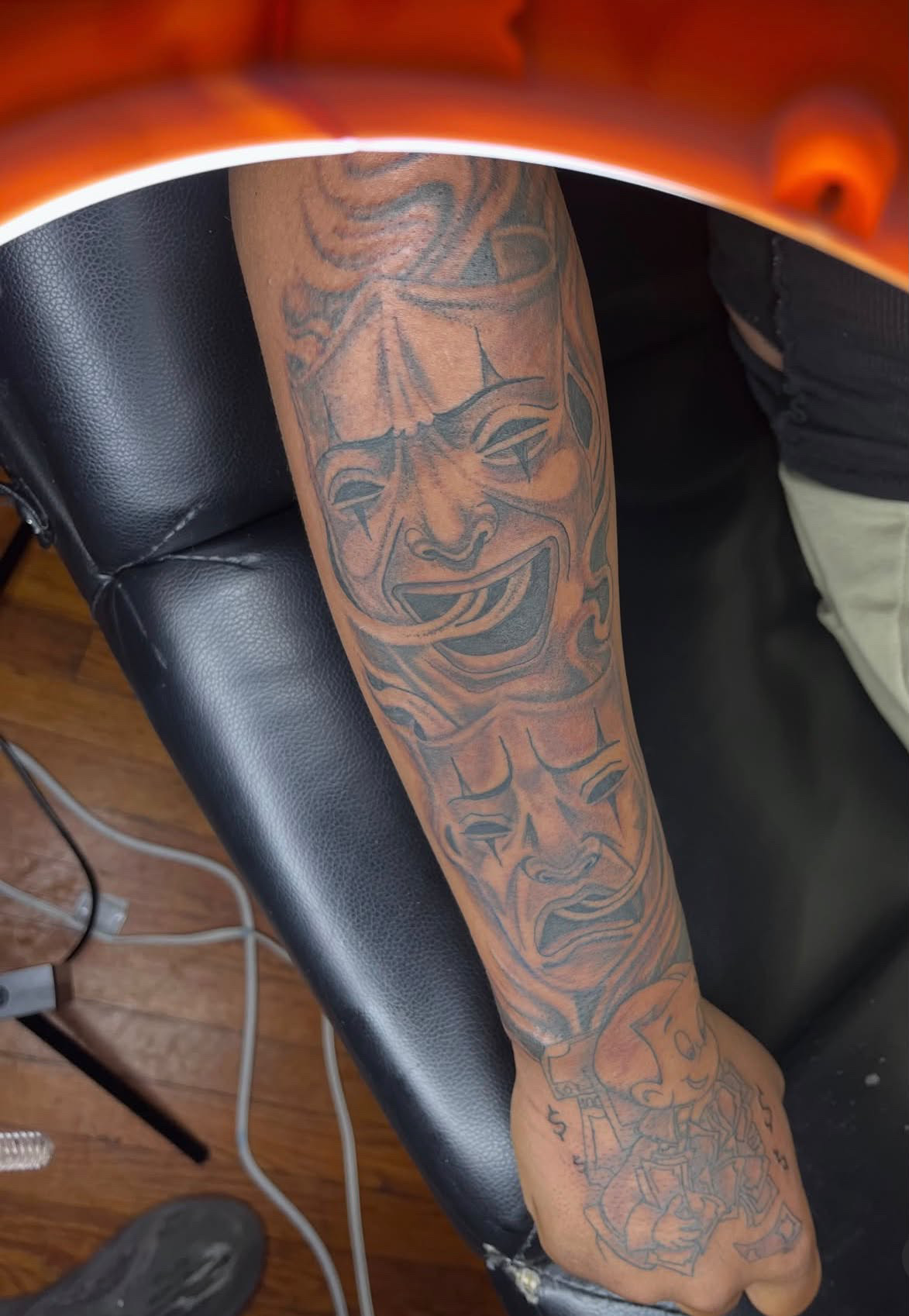 Smile Now, Cry Later — black & grey tattoo