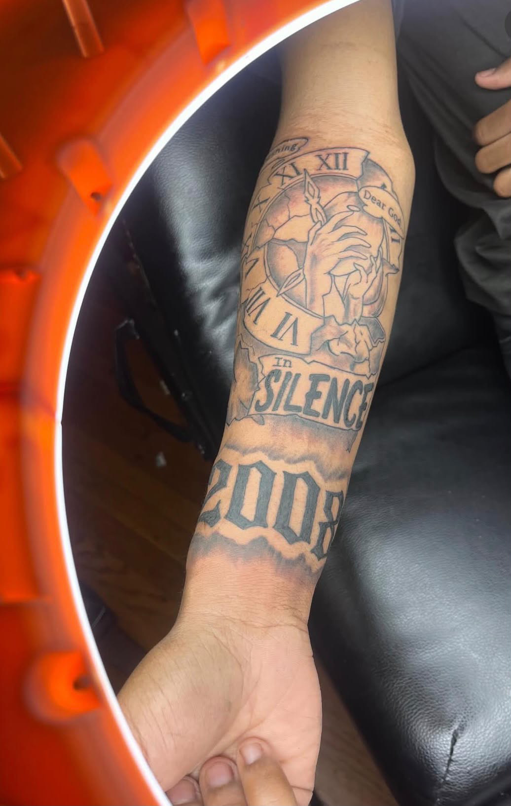 Dear God, In Silence — script & lettering tattoo